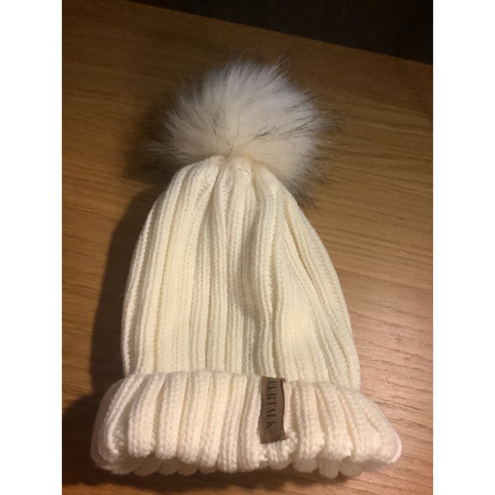 FURTALK Womens Winter Knitted Beanie Hat with Faux Fur Pom Warm Knit Skull Cap